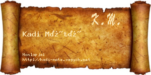 Kadi Máté névjegykártya