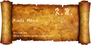 Kadi Máté névjegykártya